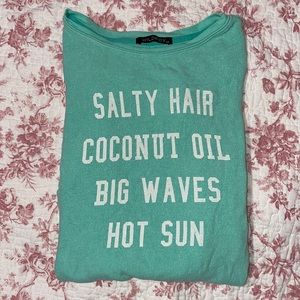 WILDFOX vintage salty hair, coconut oil, big waves, hot sun sweatshirt XS